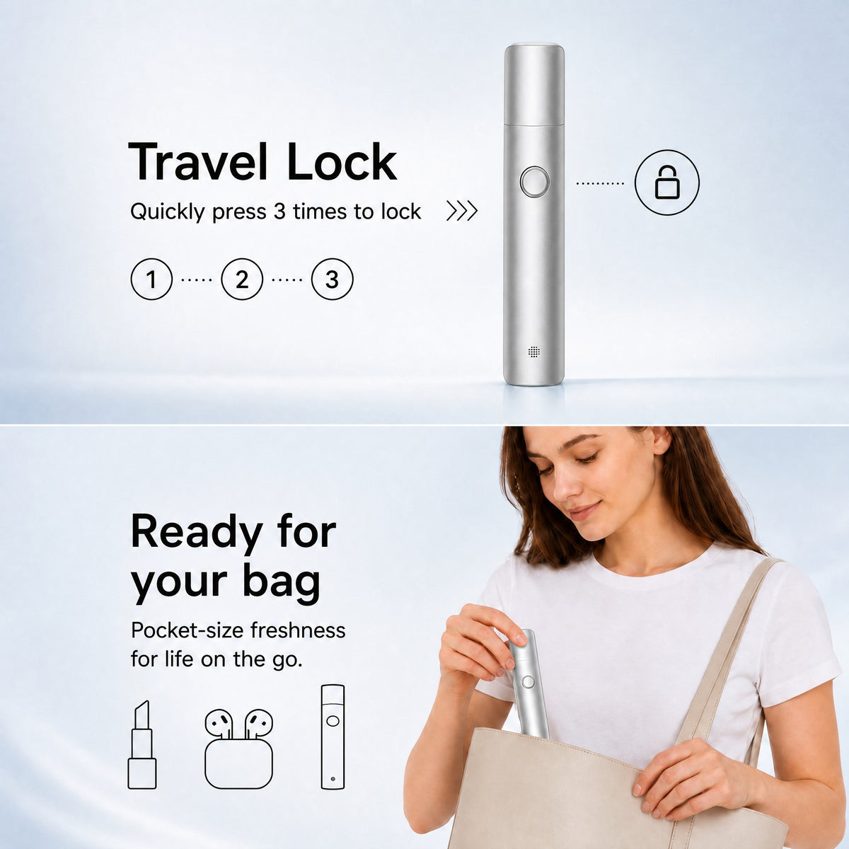 Voraiya Electric Oral Spray Device –  8μm Precision Mist & Flight Mode
