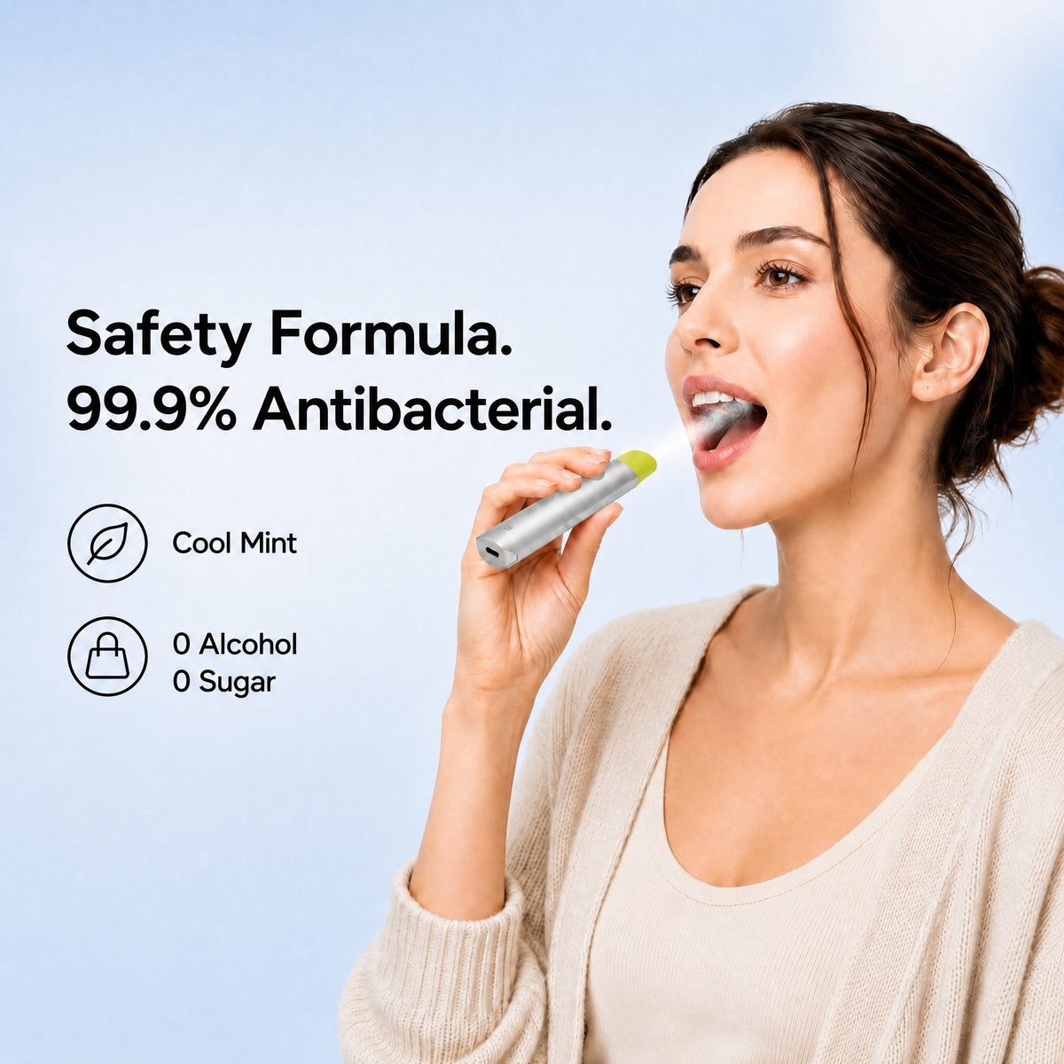 Voraiya Electric Oral Spray Device –  8μm Precision Mist & Flight Mode