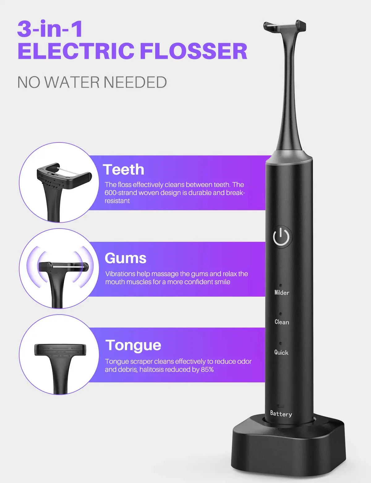 Voraiya® Flossa Electric Flosser Kit (50 Heads)