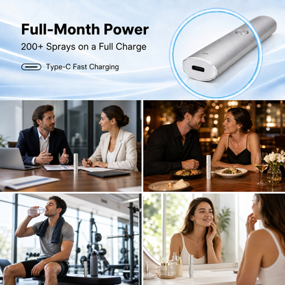 Voraiya Electric Oral Spray Device –  8μm Precision Mist & Flight Mode