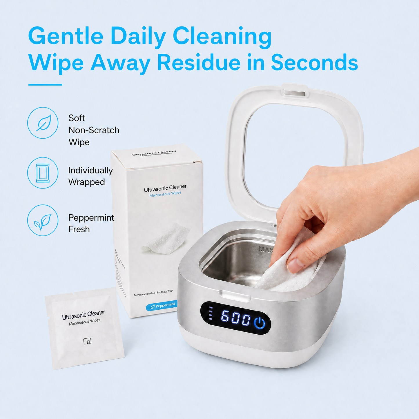 Voraiya Mint-Scented Eco-Friendly Ultrasonic Cleaner Wipes – 30pcs