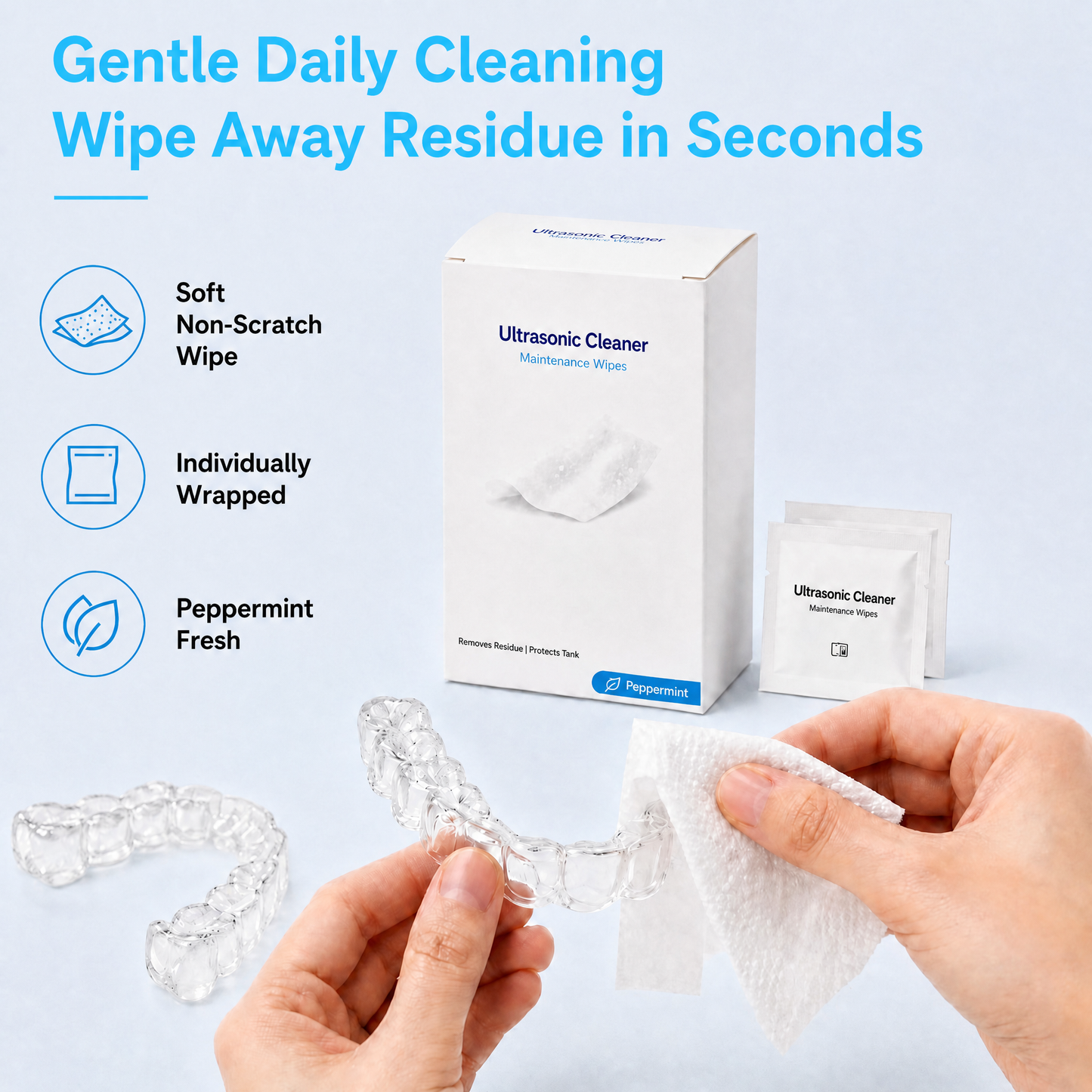 Voraiya Mint-Scented Eco-Friendly Ultrasonic Cleaner Wipes – 30pcs